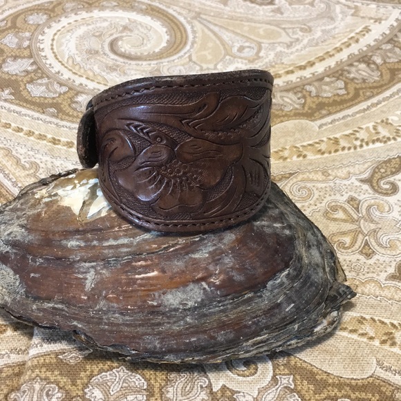 Ralph Lauren Jewelry - Vintage Embossed Ralph Lauren Leather Bracelet